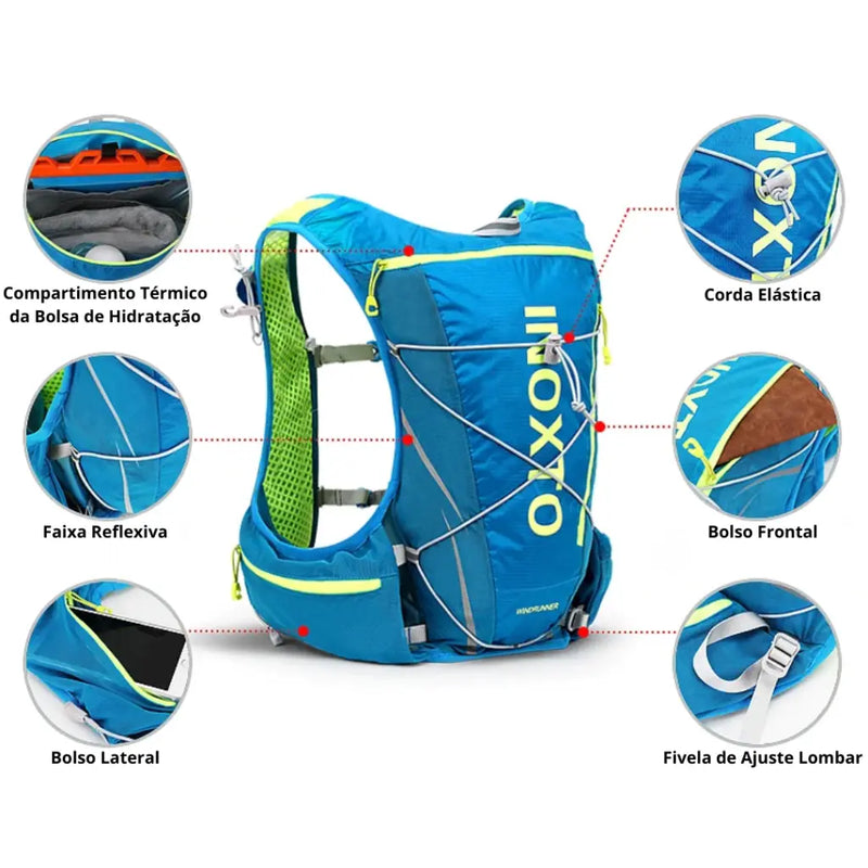 Mochila Colete de Hidratação Ultraleve para Corrida 8L, Ciclismo e TrailRunning